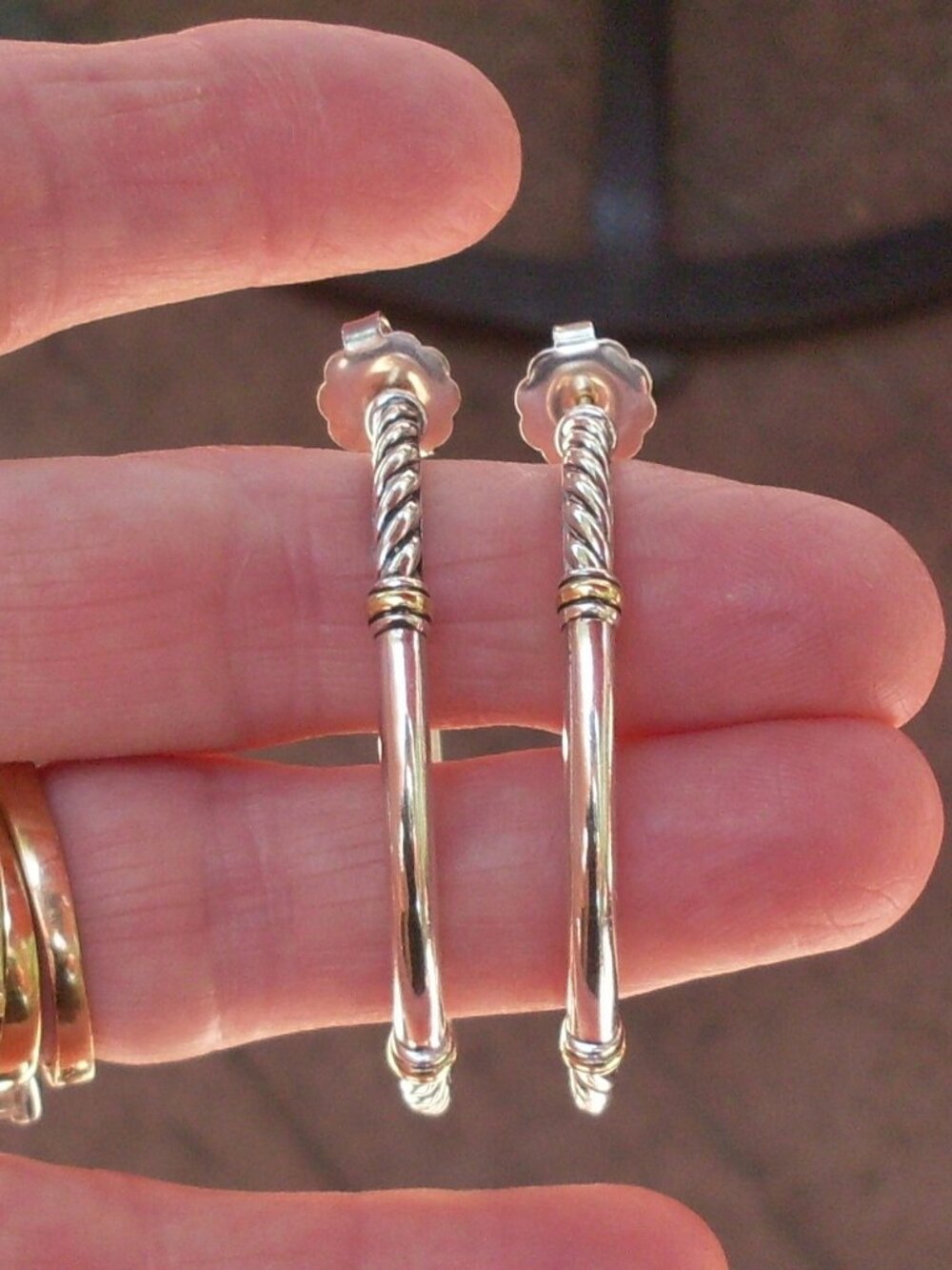 Rare & Retired - David Yurman Metro Cable Hoop Earrings - 1.75 Inches - DY Backs